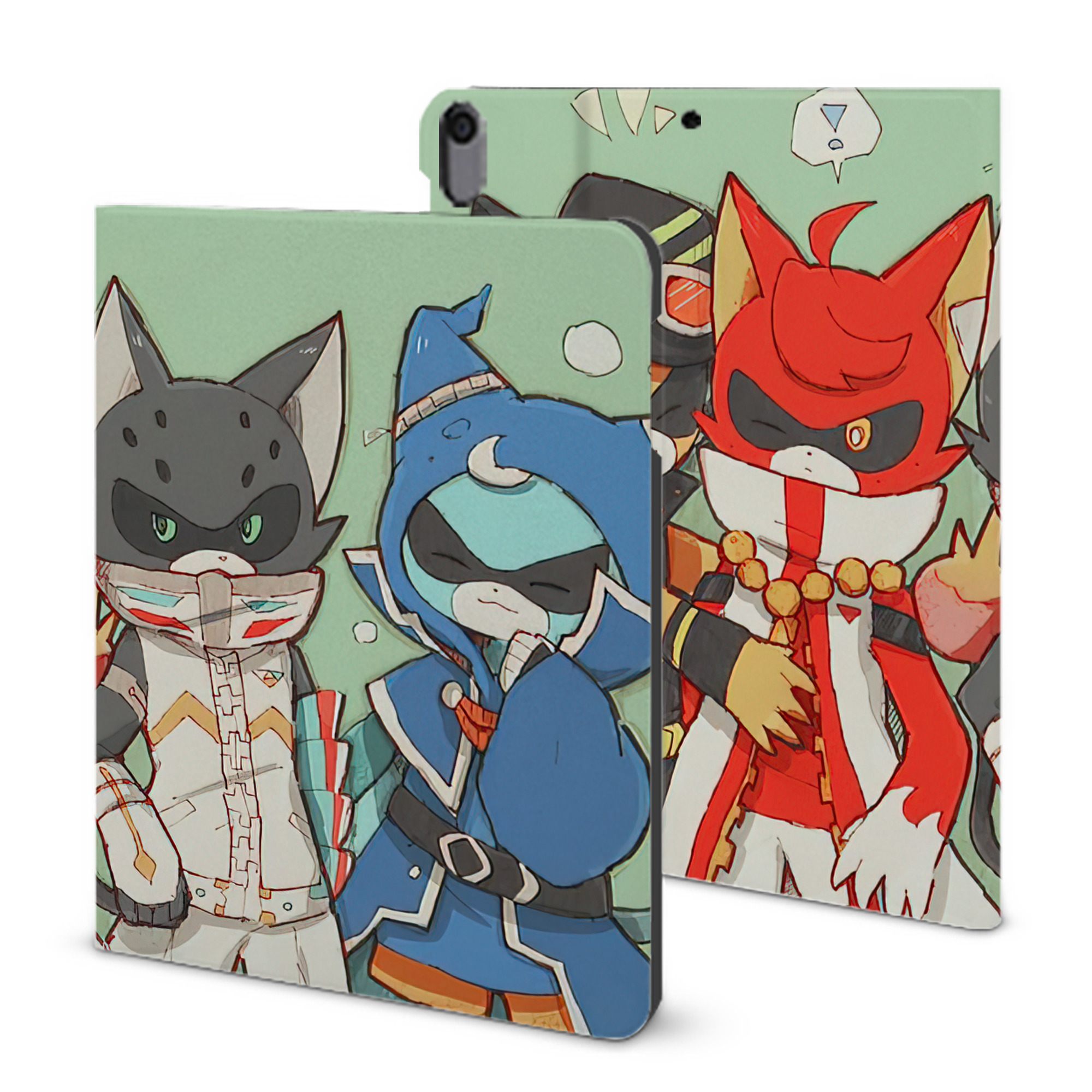 （画像用） 妖怪ウォッチ Yo-kai Watch IPad ケース ブック型 PUレザー TPU 耐衝撃 軽量 薄型 ペン収納なし 全面保護 IPad 各モデル対応